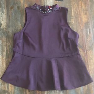 Plum cap sleeve blouse